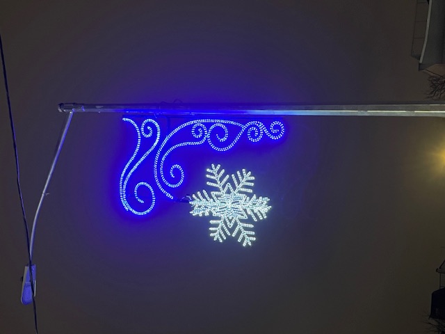 Blue snowflake pole mount decoration