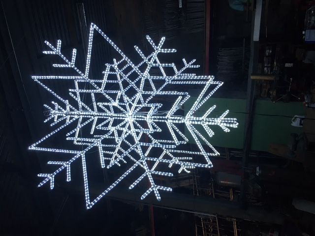Large intricate snowflake display