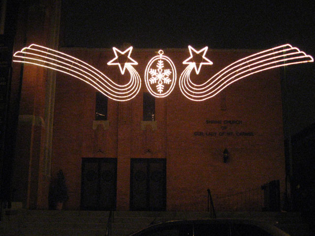 Church building star decorations